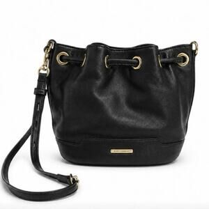 Rebecca Minkoff Mini Bucket Bag Black Genuine Leather Crossbody Purse